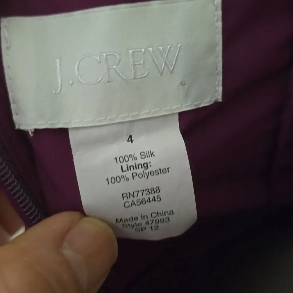J. Crew Silk Dress Size 4